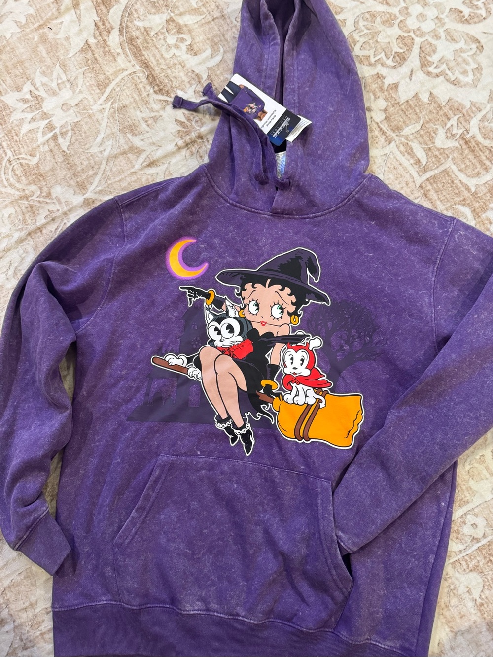 Betty Boop Purple Witch Graphic Hoodie